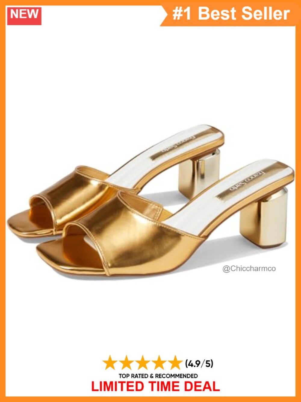 Woven Faux Leather Heeled Slide Sandal Open Square Toe Block Heel